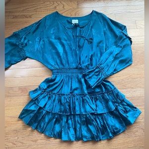 Misa long sleeve ruffle skirt mini dress size large